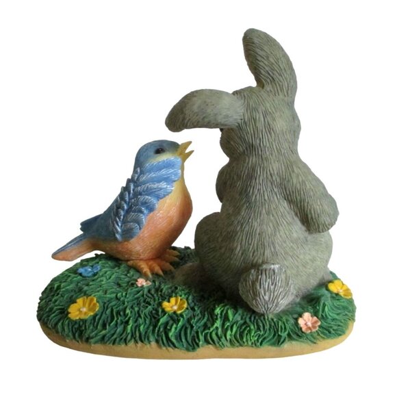 Fitz Floyd Charming Tails Binkey Bunny Bluebird Figurine A Little Bird Told Me - Picture 6 of 8